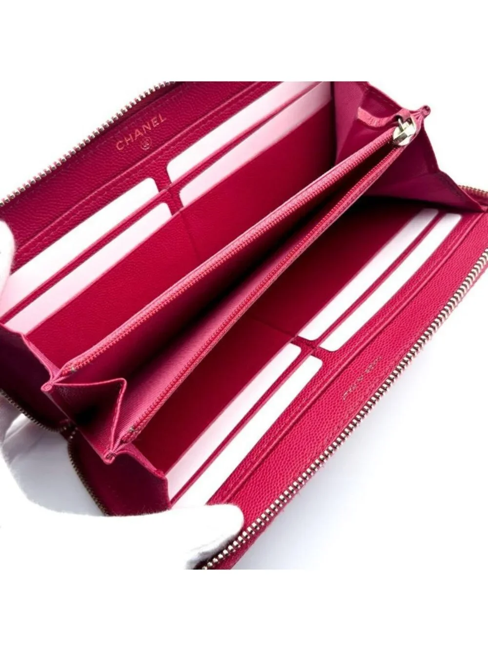 Chanel Wallet New Camellia Embossed Caviar